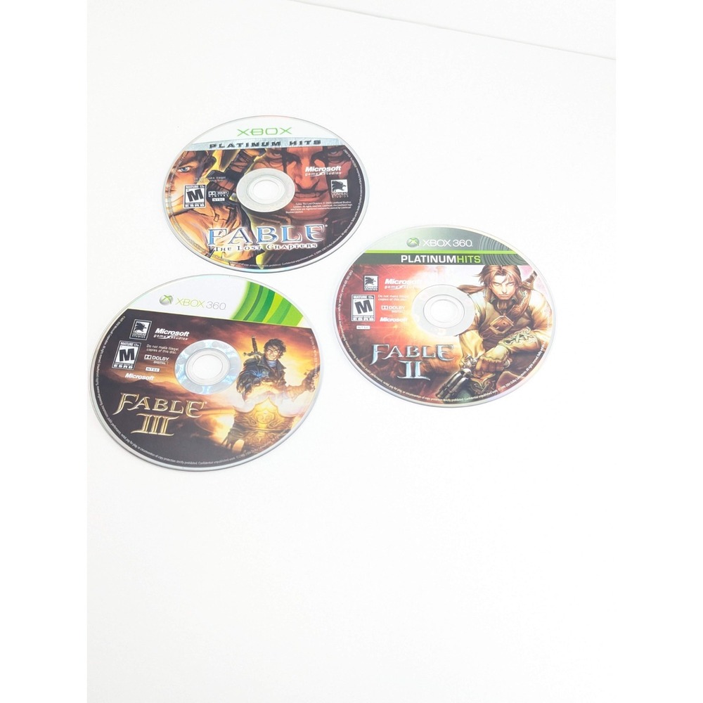 Xbox 360 & Xbox Trilogy Fable 1, Fable 2, Fable 3 Disc Only